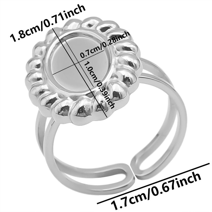 Women's & Men's Stainless Steel Titanium Geometric Oval Base Support Cold Rings