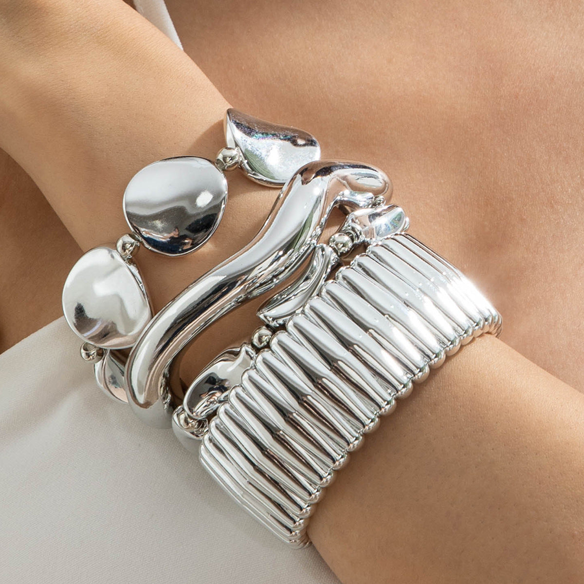 Popular Durable Line Geometric Exaggerated Open-ended Bracelets