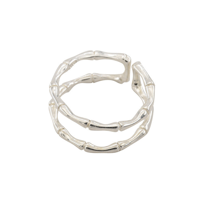 Women's & Men's Sier-plated Minimalist Index Finger Tail Glossy Rings