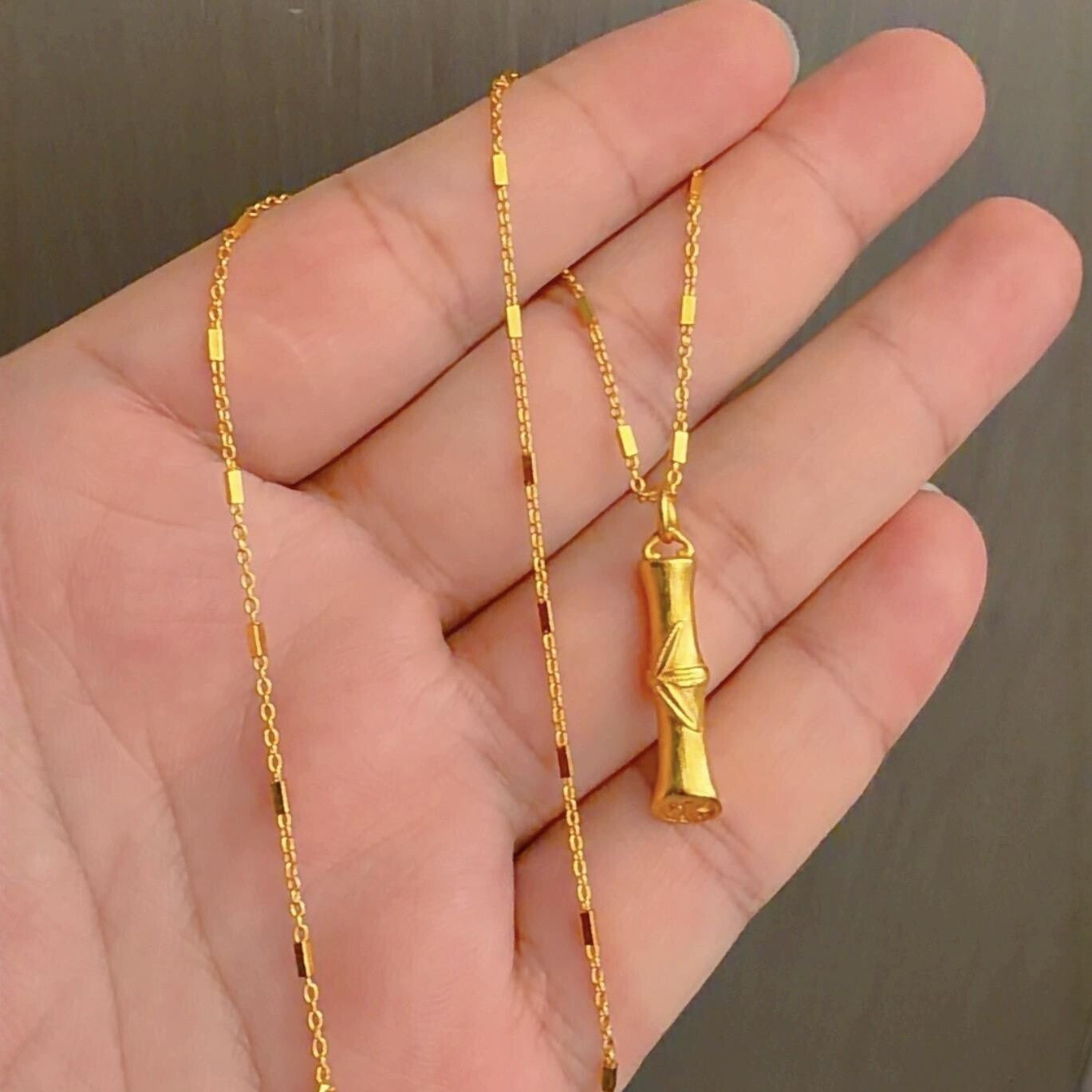 Women's Bamboo Joint Ancient Brushed Clavicle Chain Pendants