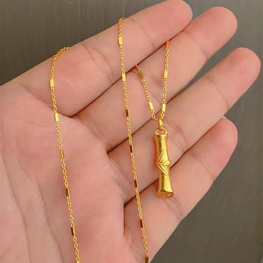 Women's Bamboo Joint Ancient Brushed Clavicle Chain Pendants