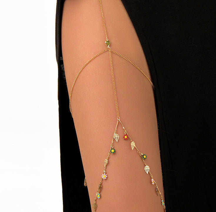 Women's Chain Leg Gold Sexy Big Diamond Clip Anklets