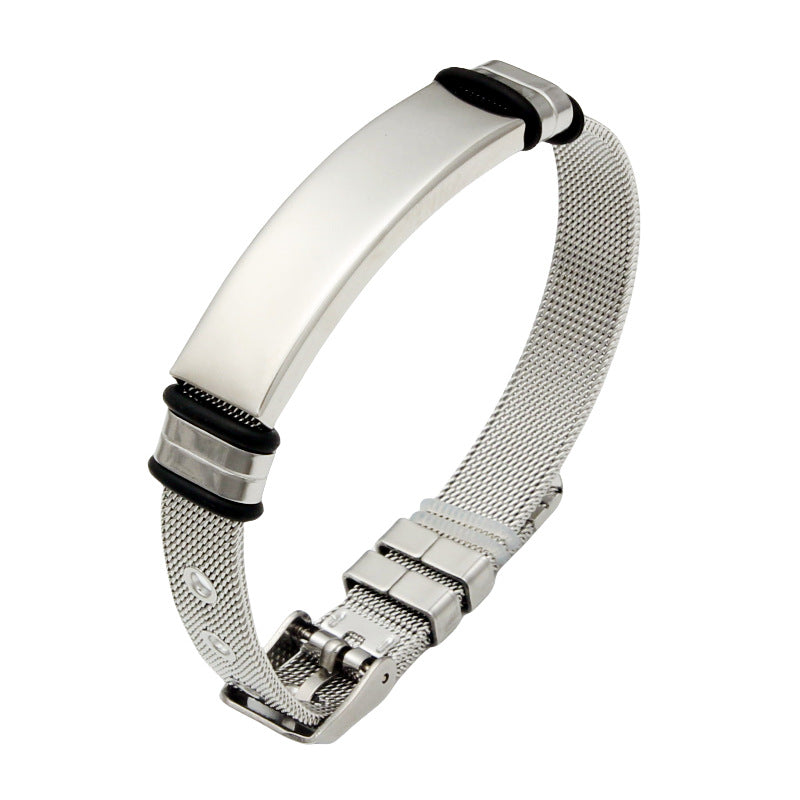 Women's & Men's Trendy Adjustable Strap Design Couple Hand Jewelry Stainless Bracelets