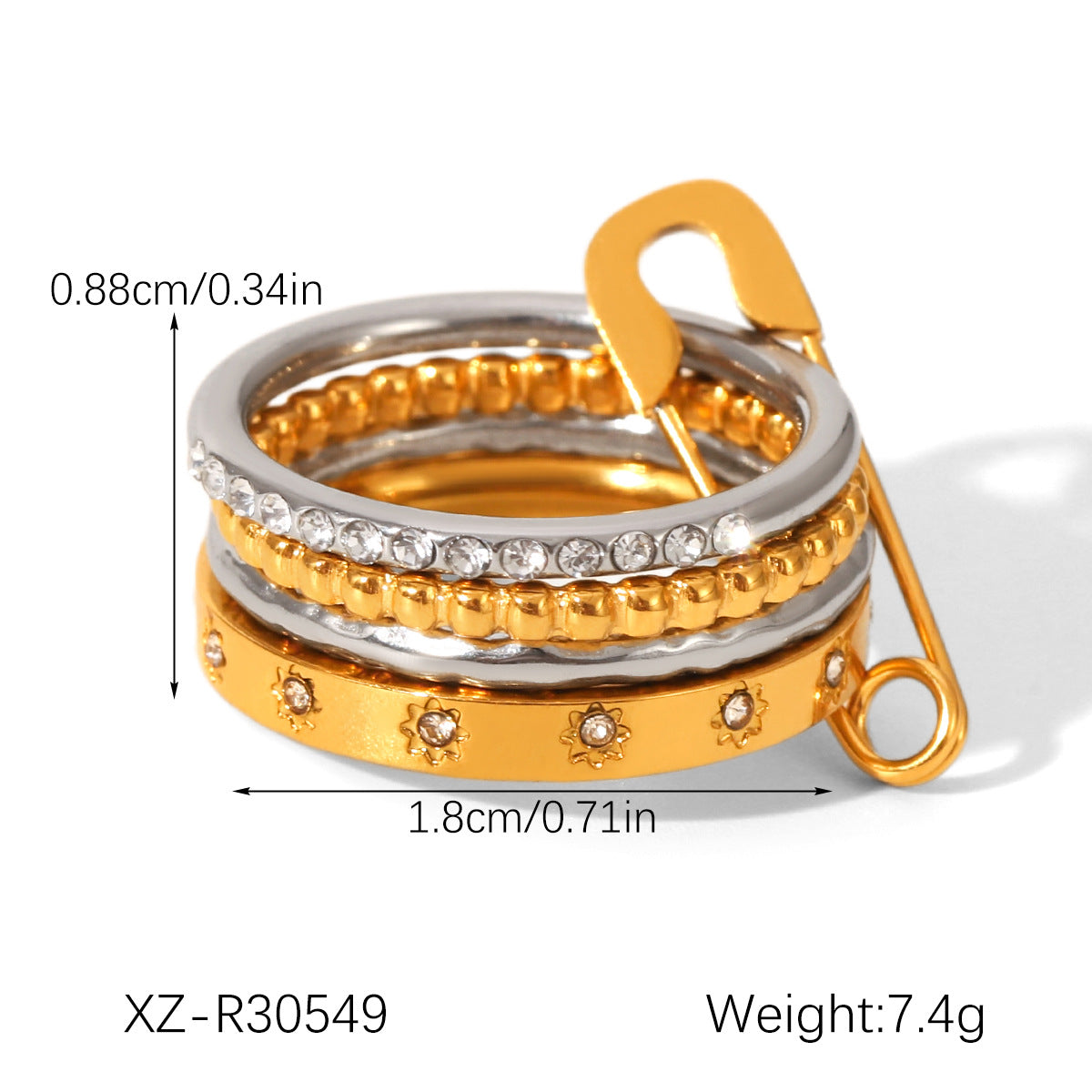 Twin Simple Titanium Steel No Fading Light Luxury High-grade Stainless Ring