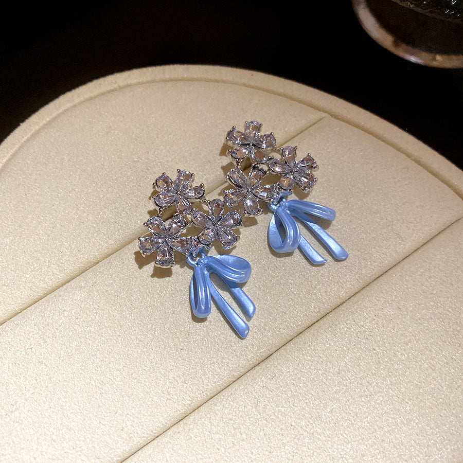 Korean Style Zircon Pearl Cold Simple Elegant Light Luxury Stud Earrings