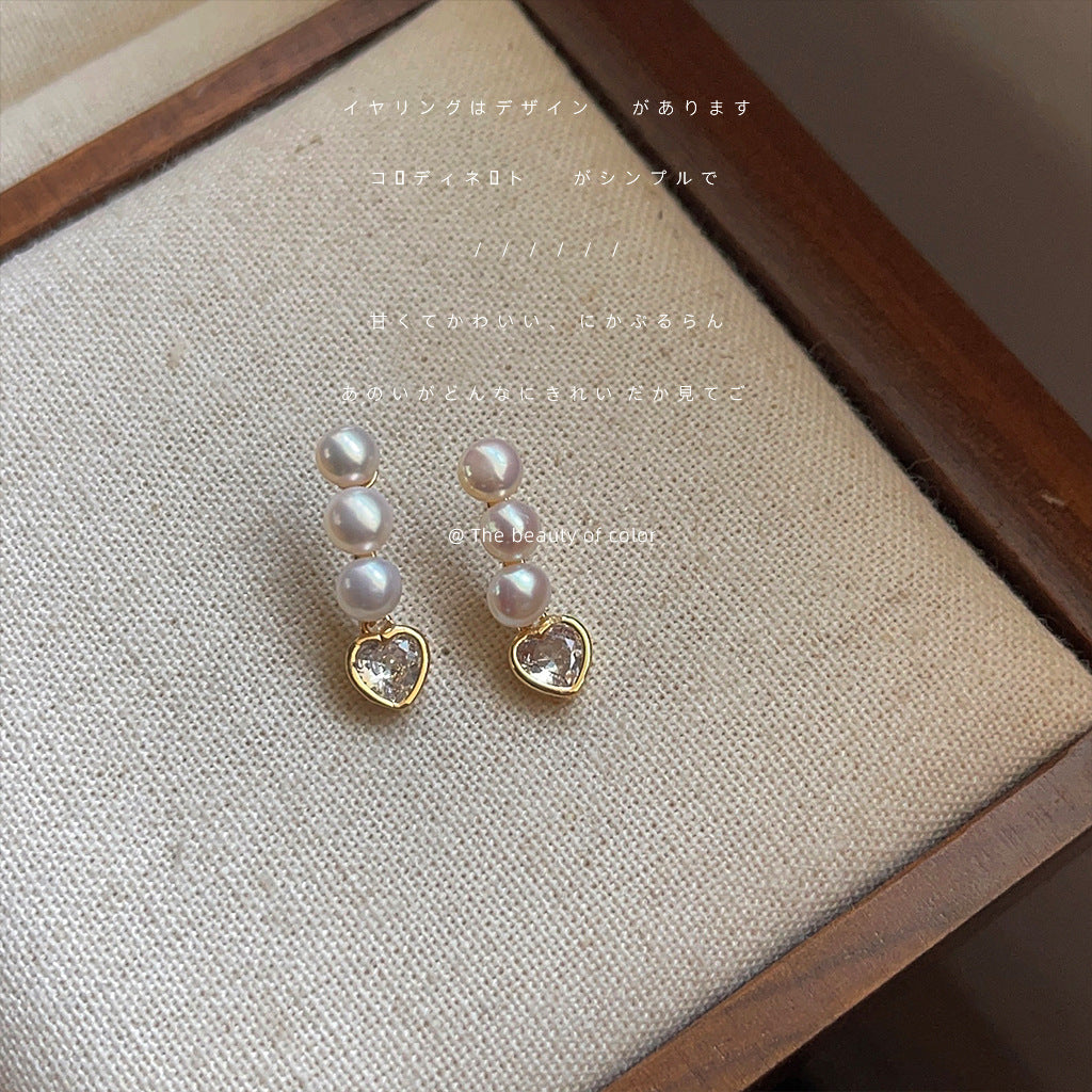 Inlaid Zircon High-grade Affordable Luxury Fashion Sier-plated Pin Stud Earrings