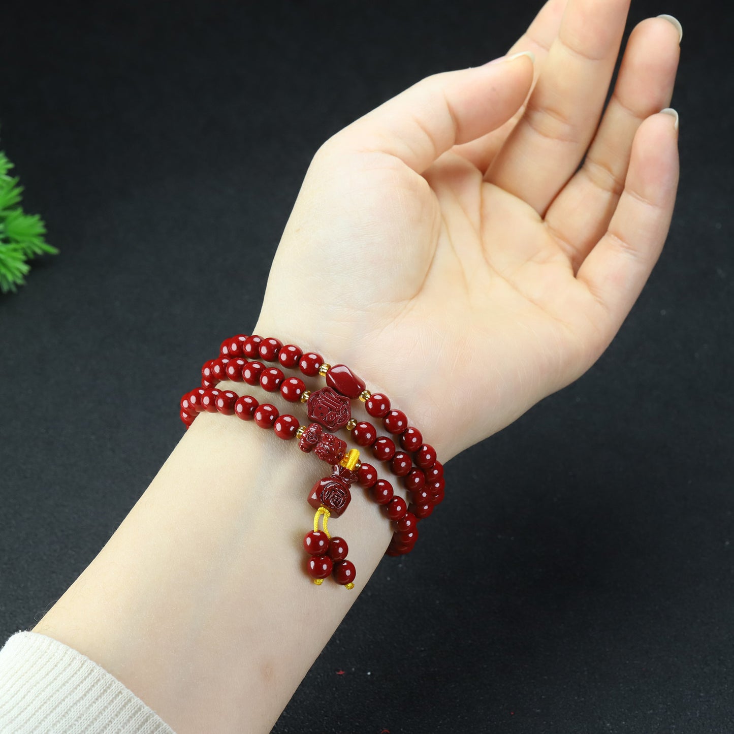 Three-ring Female Niche Exquisite Light Luxury Lucky Bag Beaded National Pendants