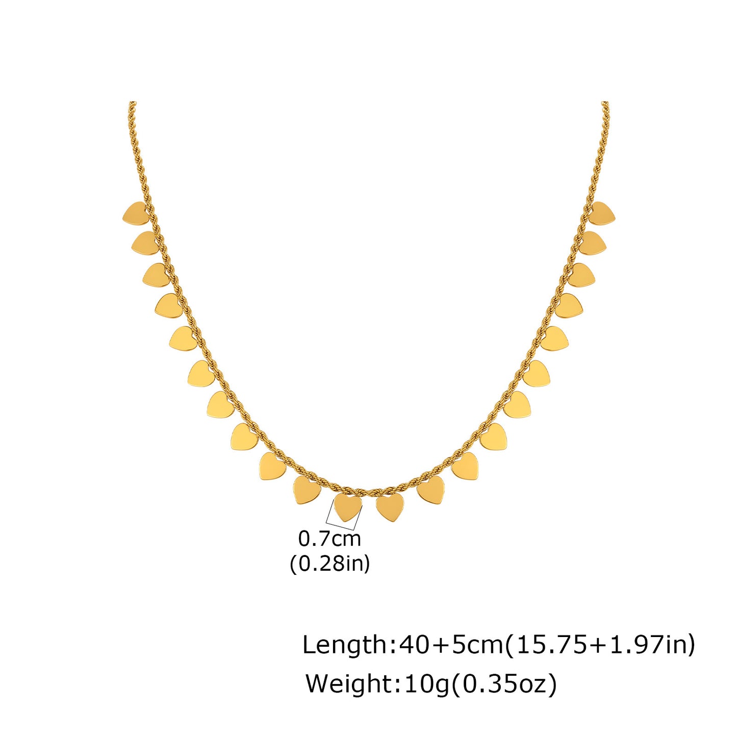 Geometric Square Stainless Steel Button Chain Necklace