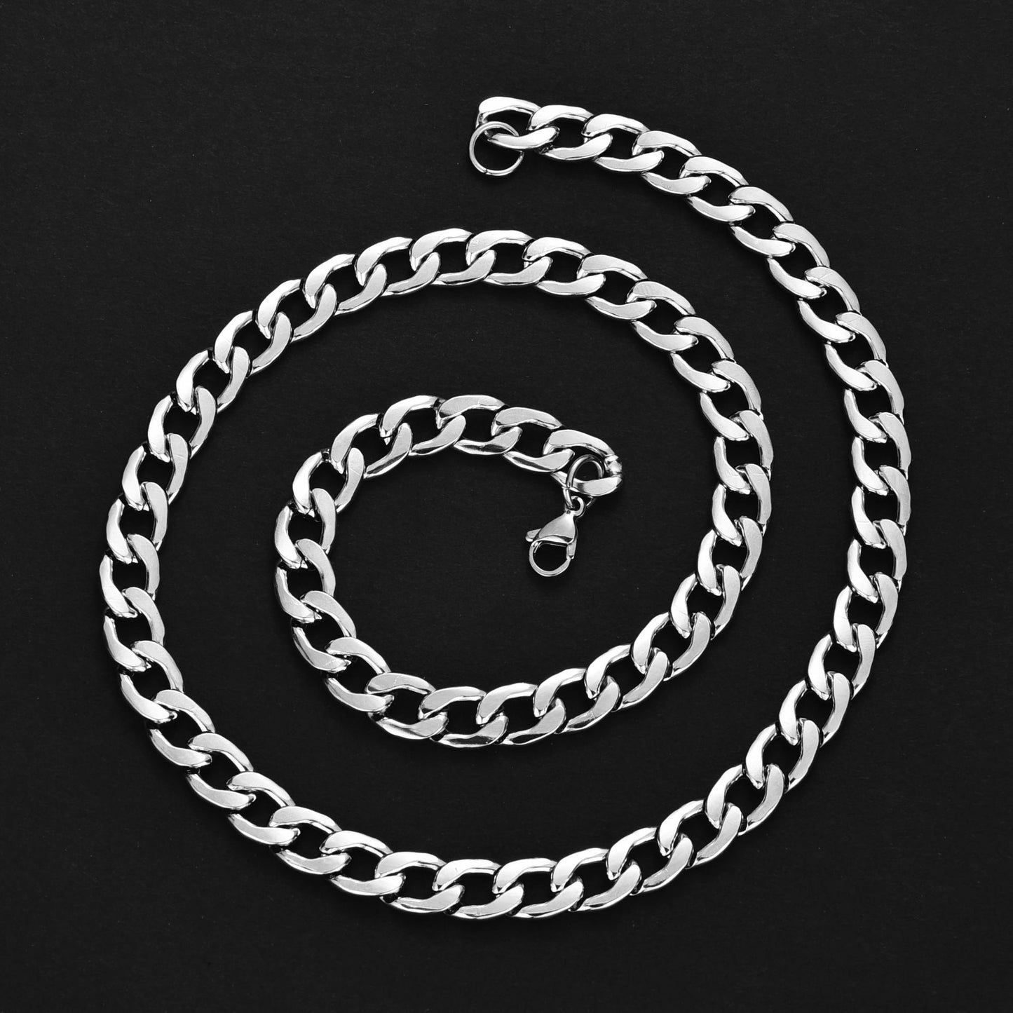Stainless Steel Cuban Link Chain Simple Couple Street Necklace