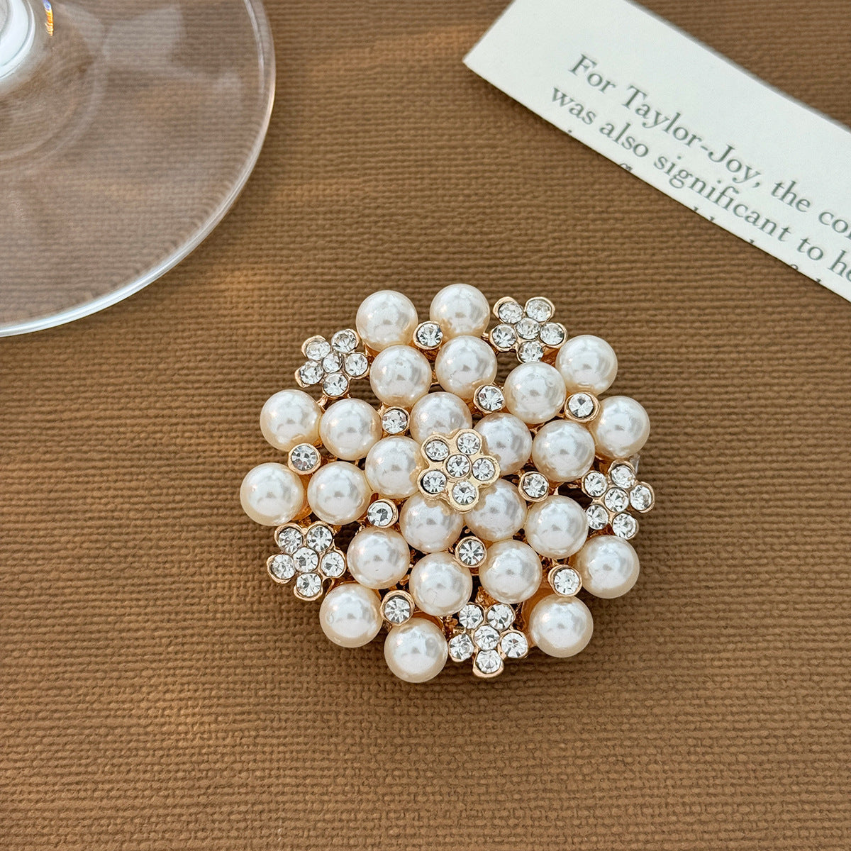 Pearl Large Brooch Pin Collar Sunflower Brooches