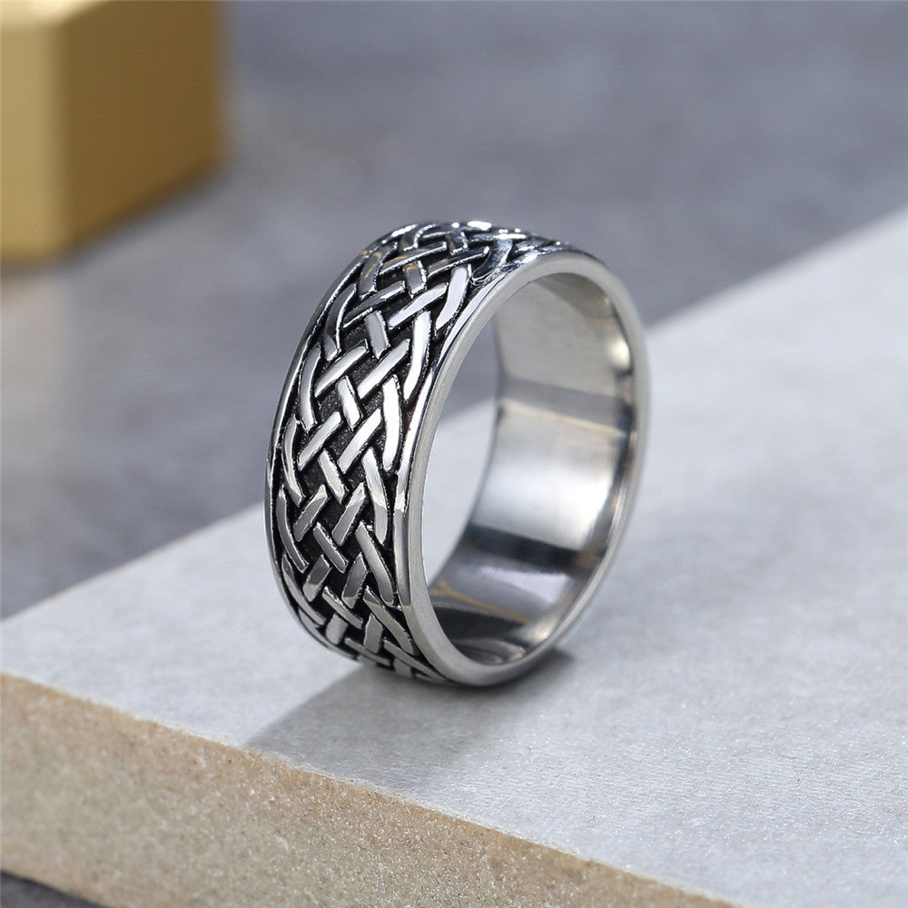 Men's Nordic Style Viking Pattern Pirate Titanium Steel Punk Rings