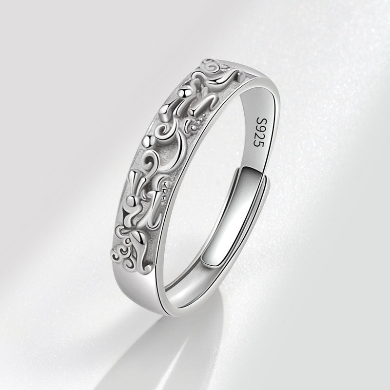 Style Relief Three-dimensional Money Drawing Luck Rings