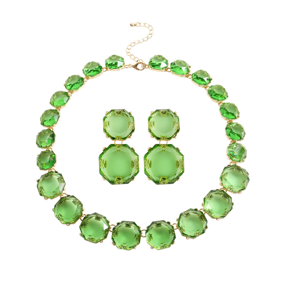 Large Particle Gem Sweet Cool Candy Color Jewelry Set