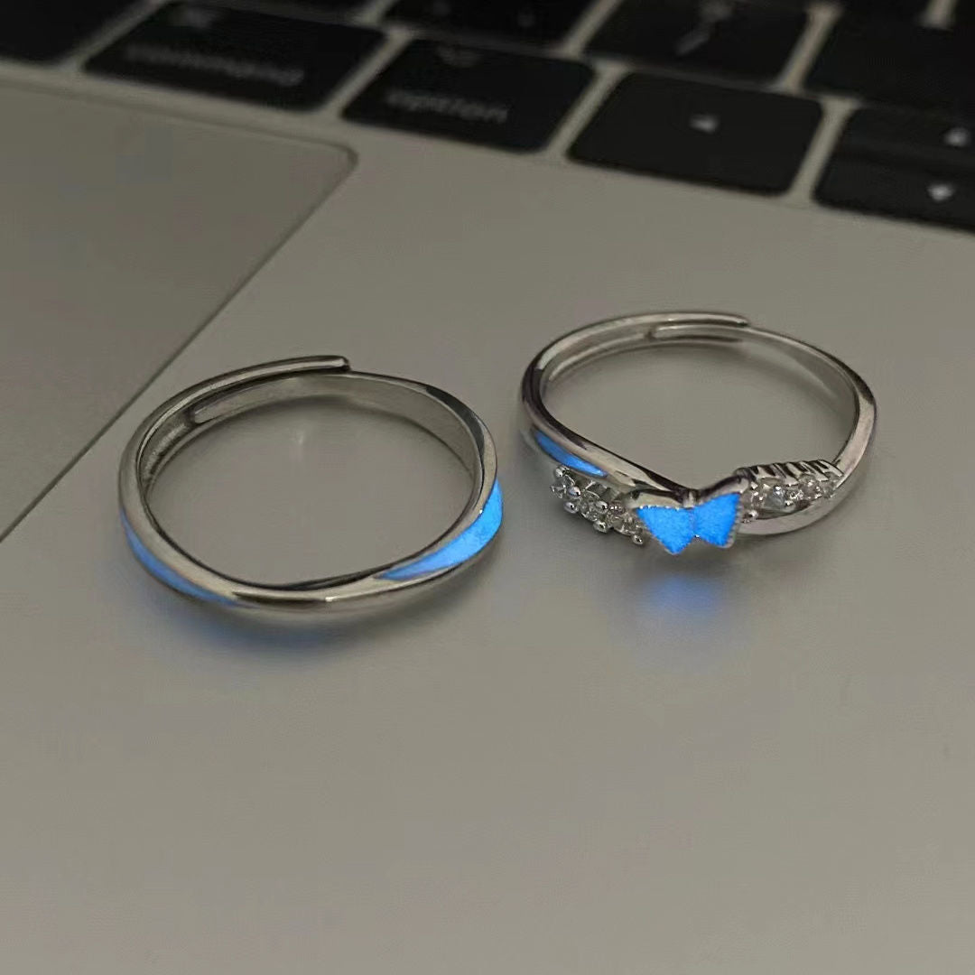 Butterfly Wing Galaxy Luminous Couple Design High Rings