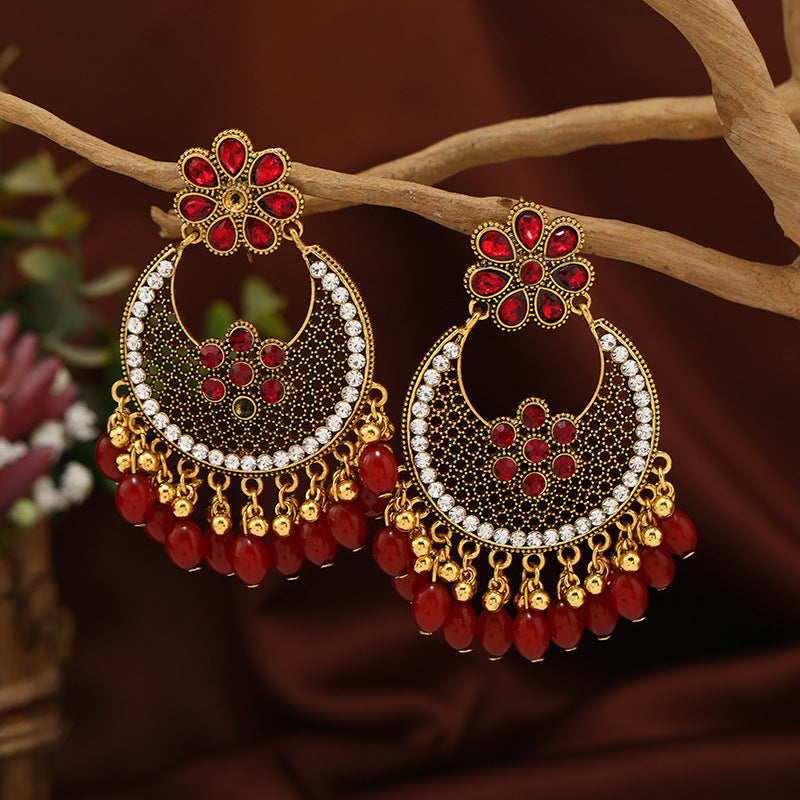 Women's Retro Ethnic Style Carved Hollow Alloy Bohemian Indian Ear Hook