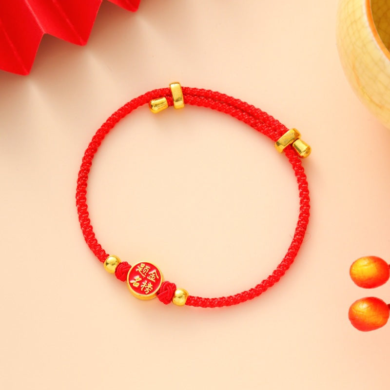 Children's Colorful Braided Rope Wrist String Safe Red Bracelet