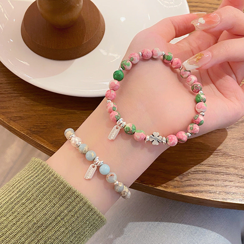Women's Sweet Natural Simple Cute Design Stone Bracelets