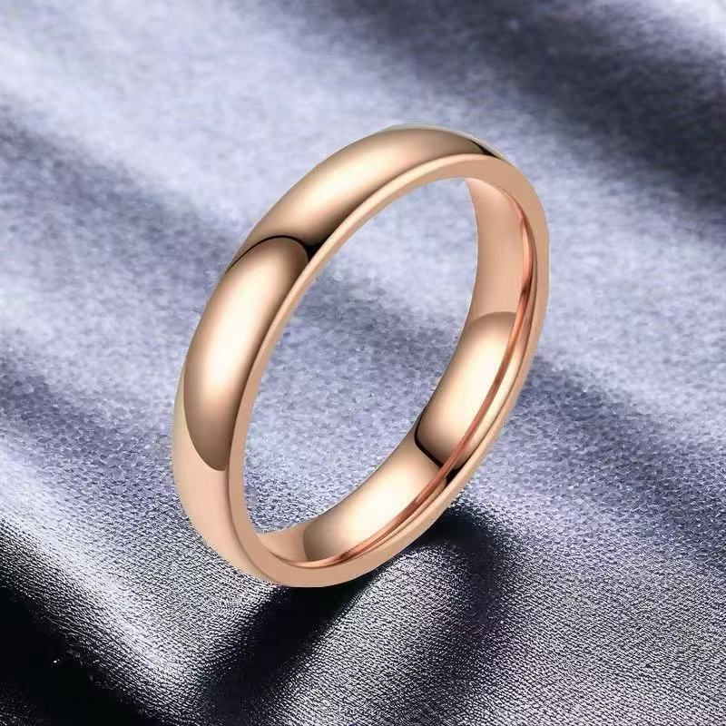 Titanium Steel Female French Electroplating Niche Bag Ring