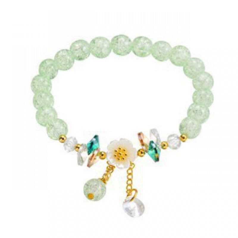 Camellia Little Daisy Crystal Girlfriends Color Glass Chipping Bracelet