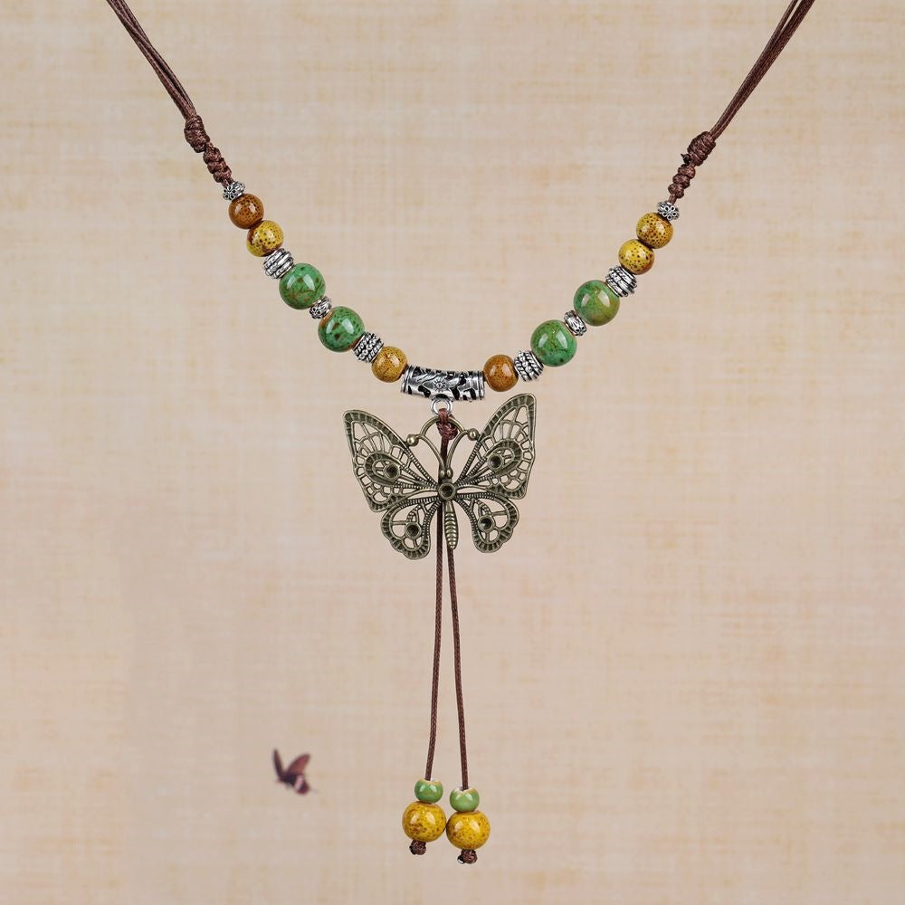 Chinese Ethnic Style Butterfly Niche Ancient Necklaces