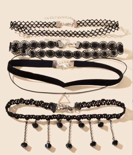 Gothic Neck Band Combination Lace Suit Necklaces