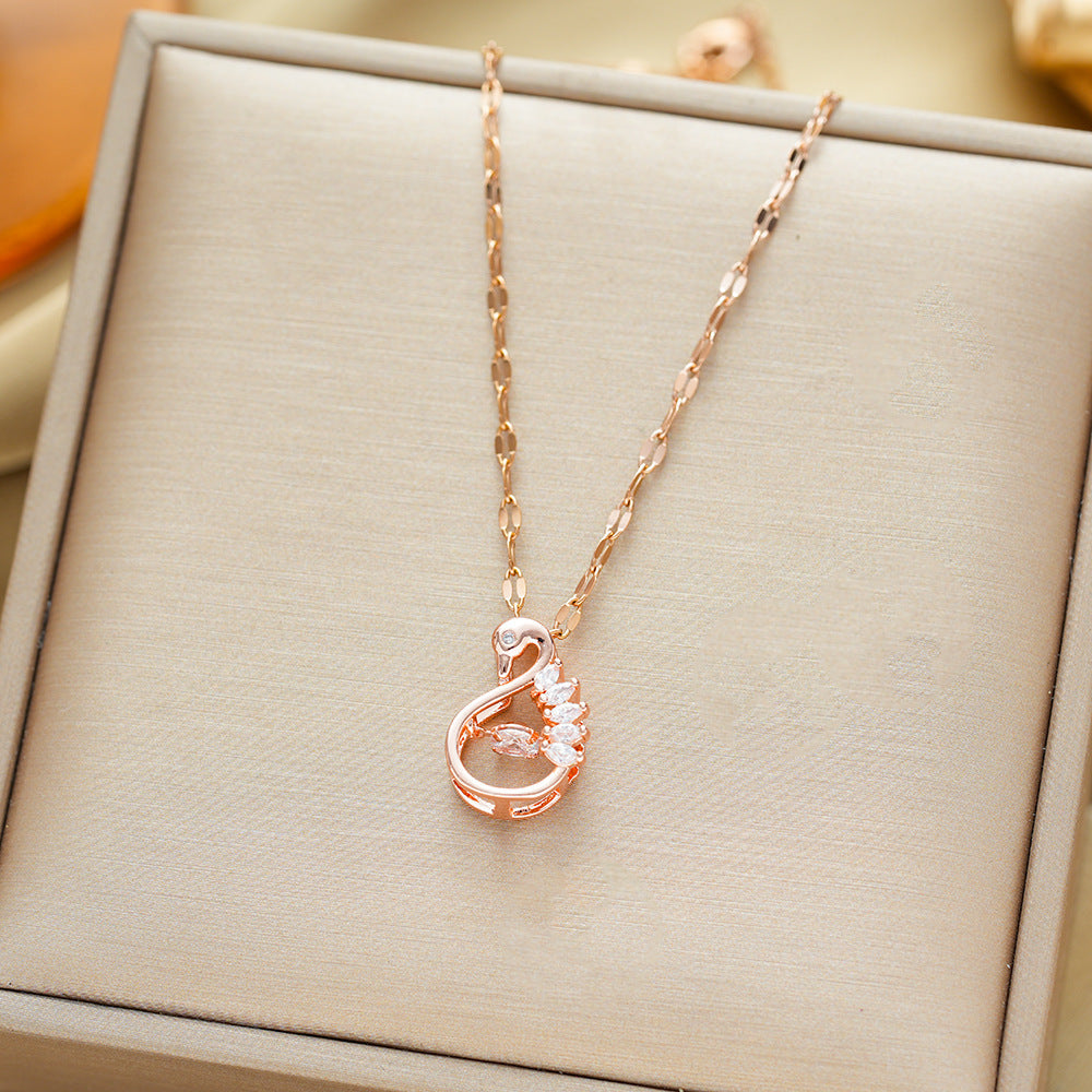 Titanium Steel Light Luxury Minority Design No Fading Clavicle Necklace