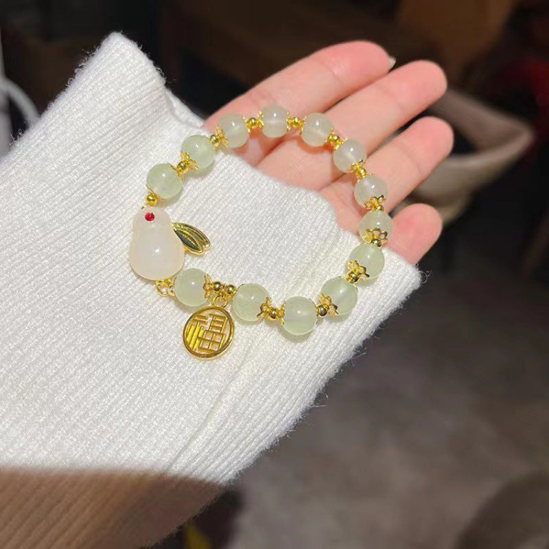 Camellia Little Daisy Crystal Girlfriends Color Glass Chipping Bracelet