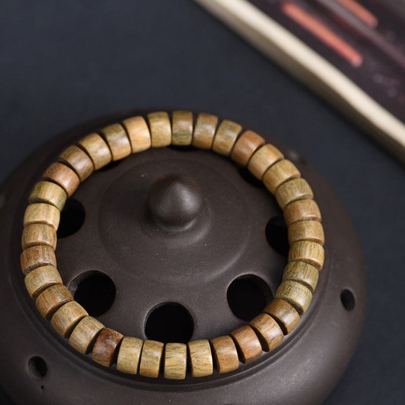 Women's & Men's Walking Model Crafts Buddha String Sandalwood Loach Back Straight Cut Bracelet