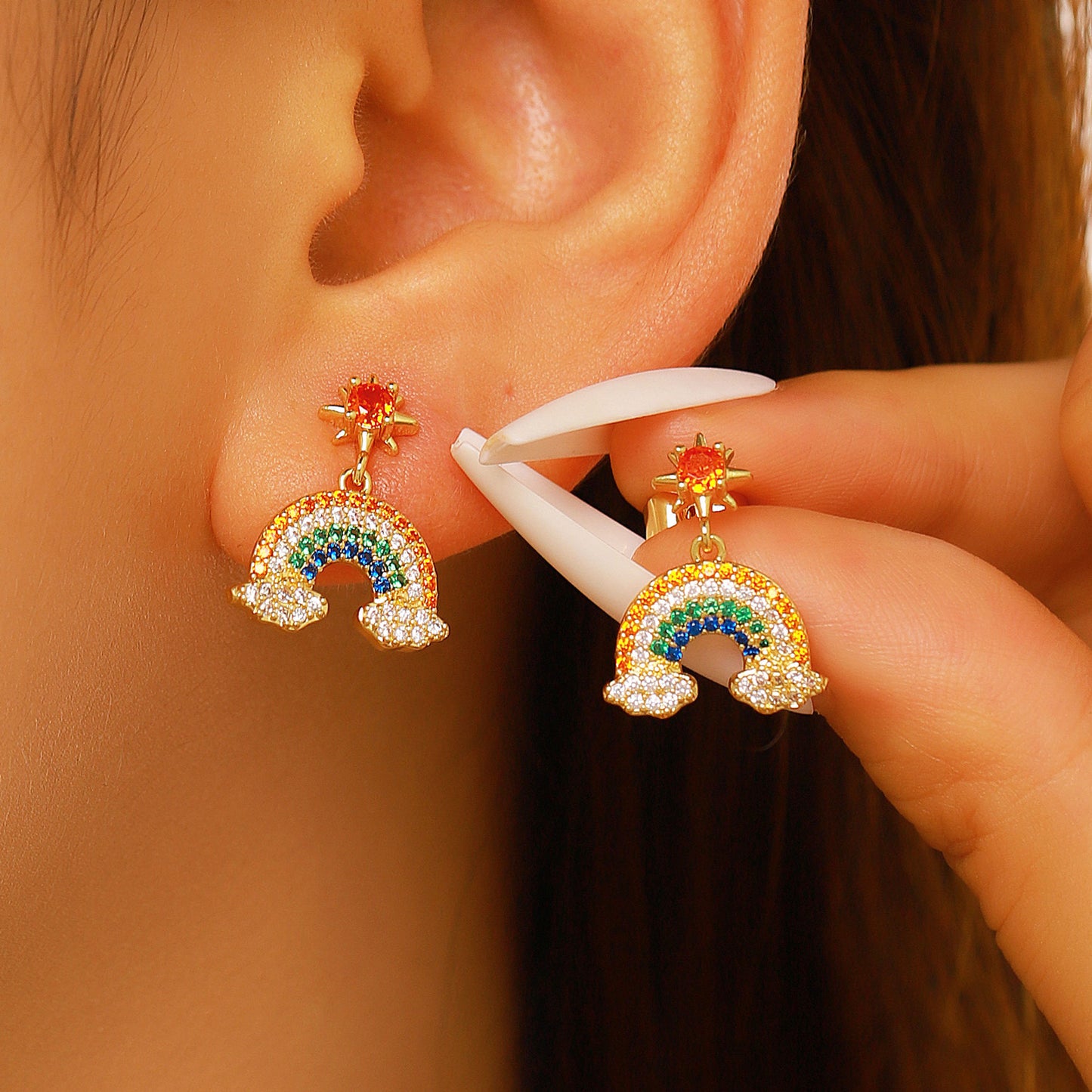 Simple Temperament Cute Cloud Raindrop Female Personality Color Rings