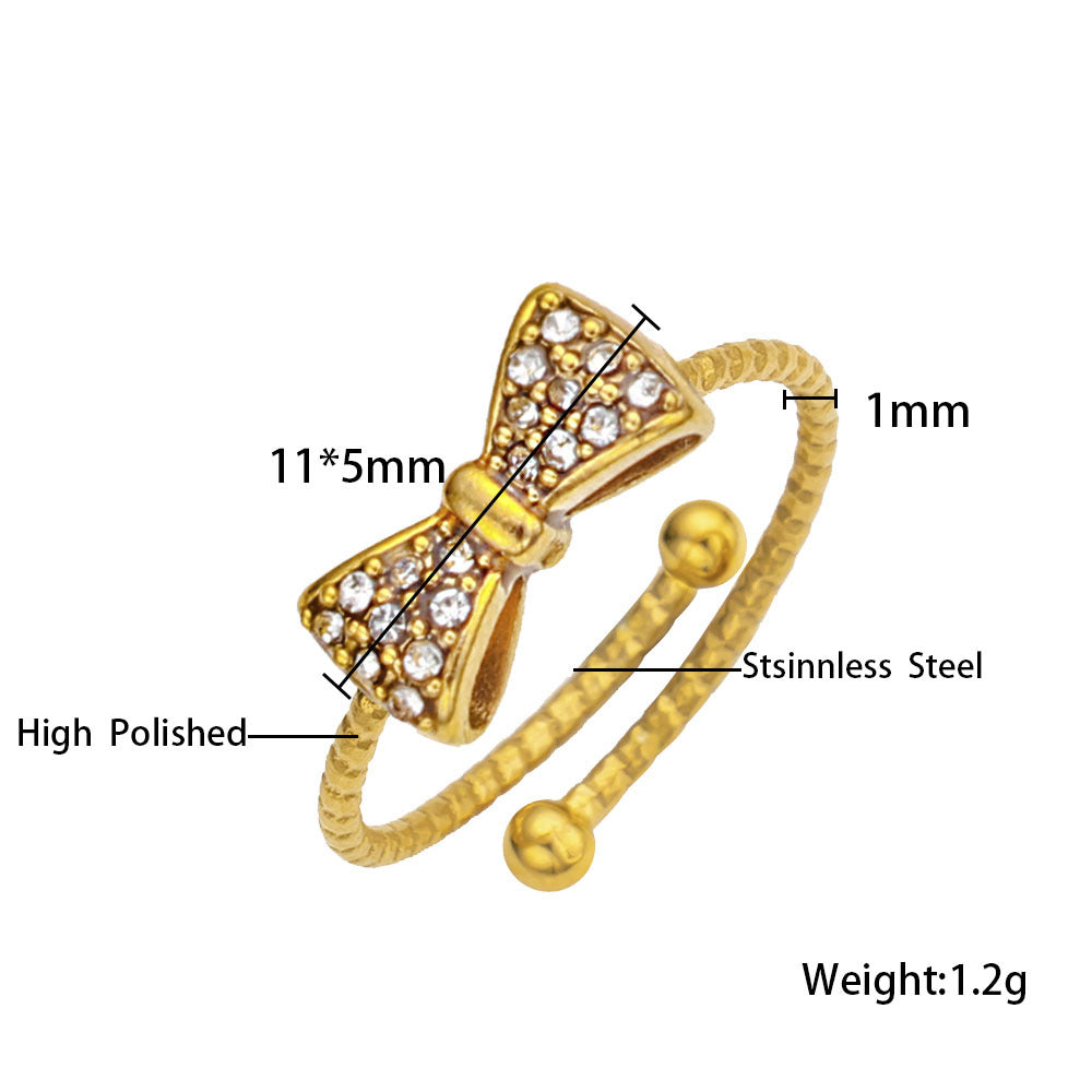 Women's Stainless Steel Zircon Niche High Sense December Birthday Stone Ring