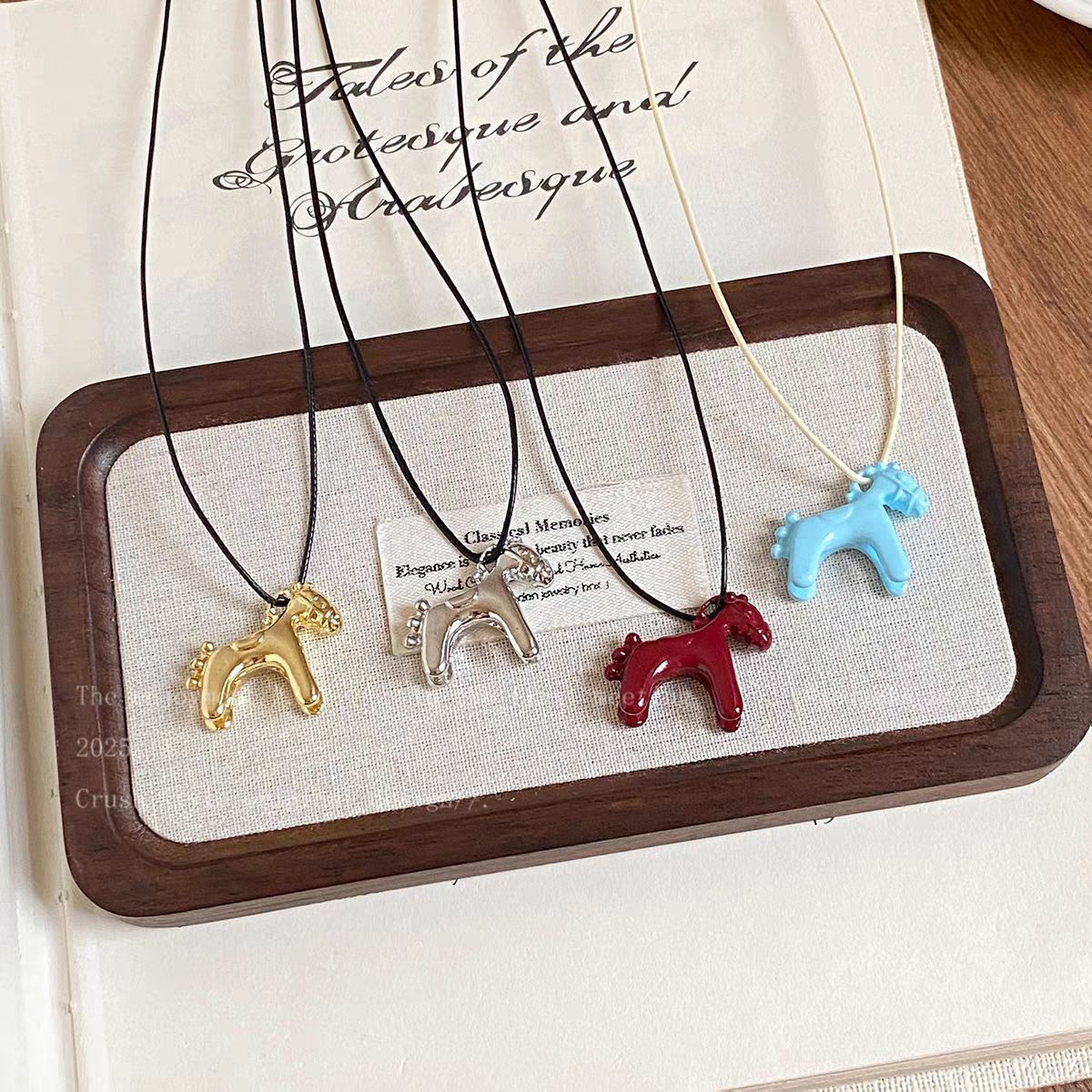 Women's & Children's Fun Three-dimensional Pony Halter Sweater Chain Necklace