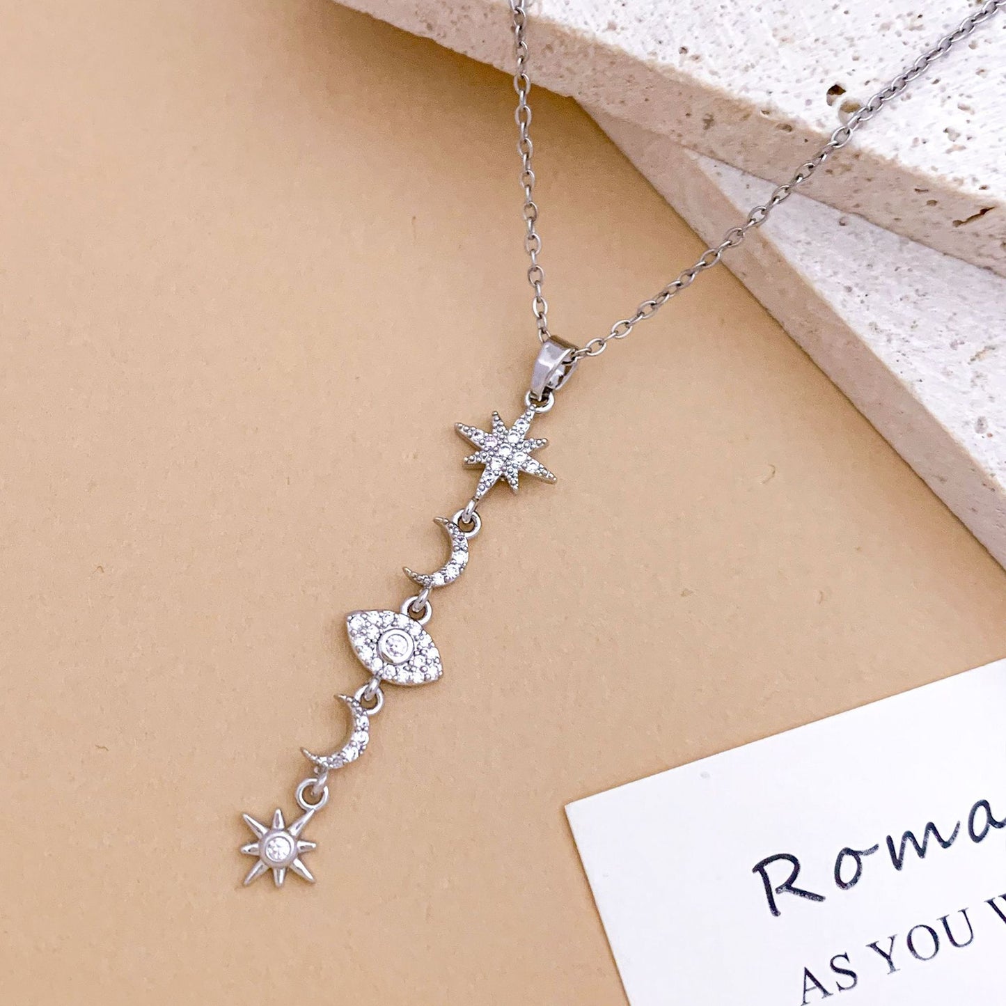 Combination Design Titanium Steel Niche Temperament Korean Style Clavicle Necklaces