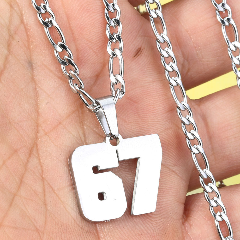 Fashion Stainless Steel Digital Hip Hop Personalized Titanium Necklace