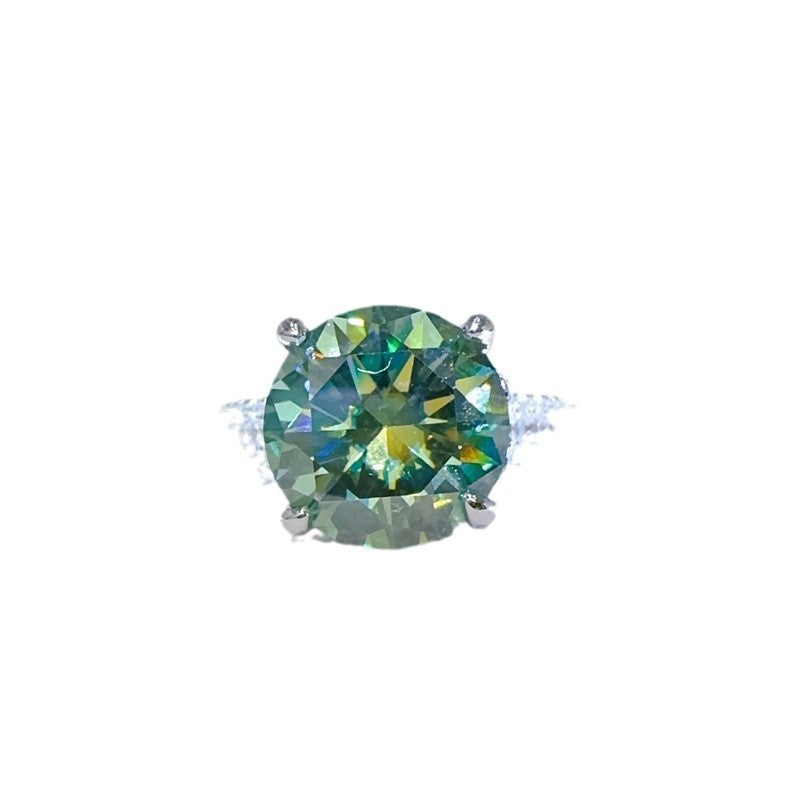 Luxury Karat Green Moissanite Color Female Rings