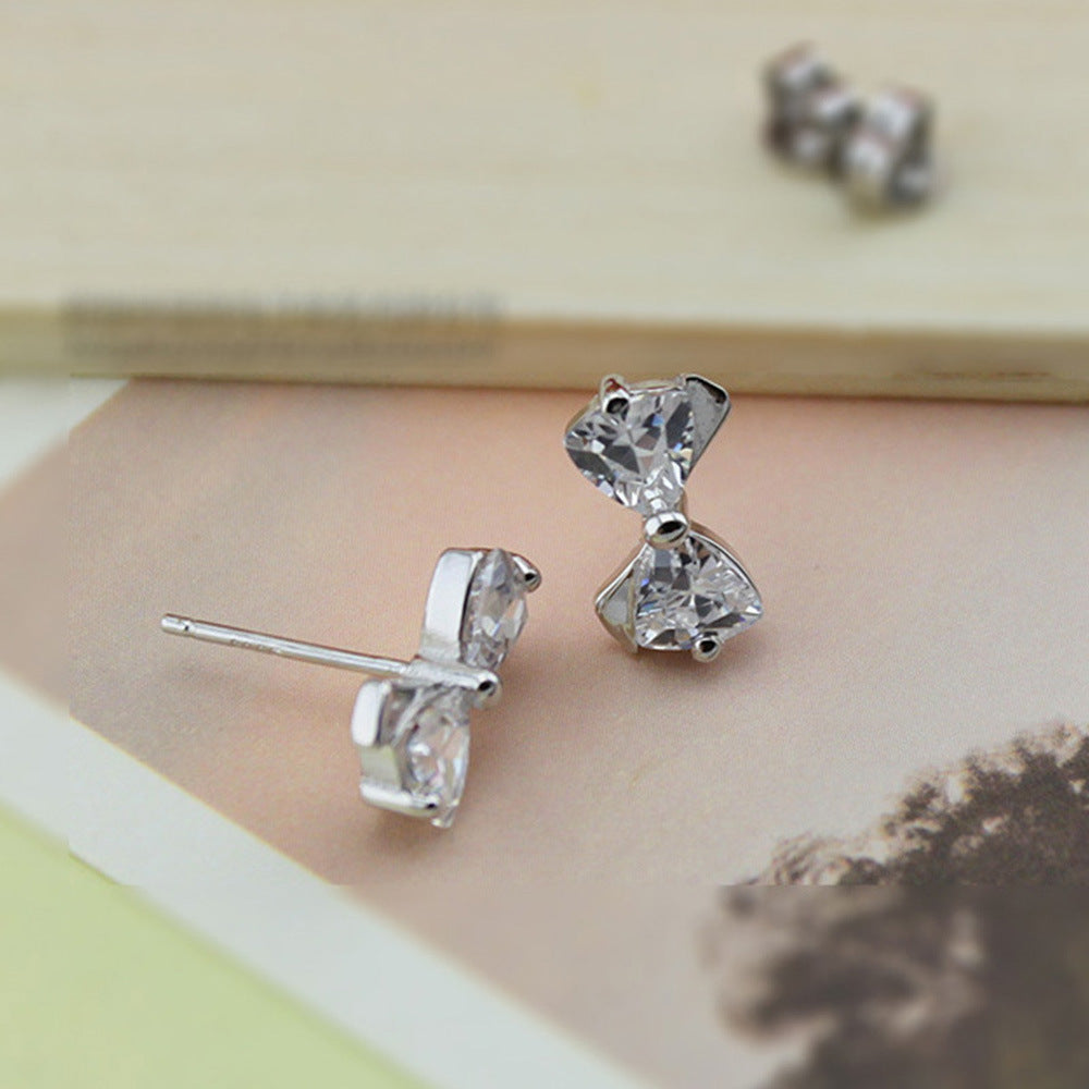 Simple Cute Bow Zircon Fashion Minimalist Earrings