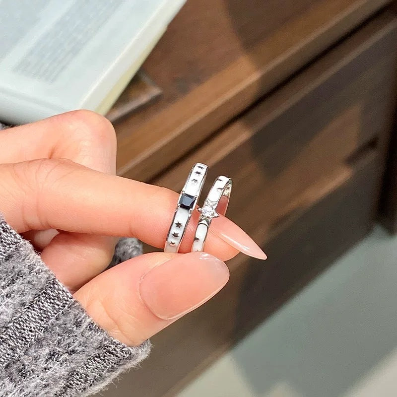 Swear The Star Couple Simple Enamel Rings