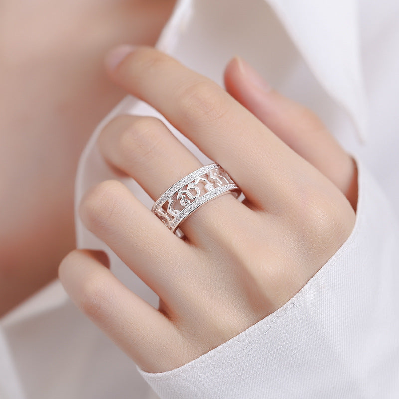 Women's & Men's Style Simple Hollow White Mine Personalized Rings