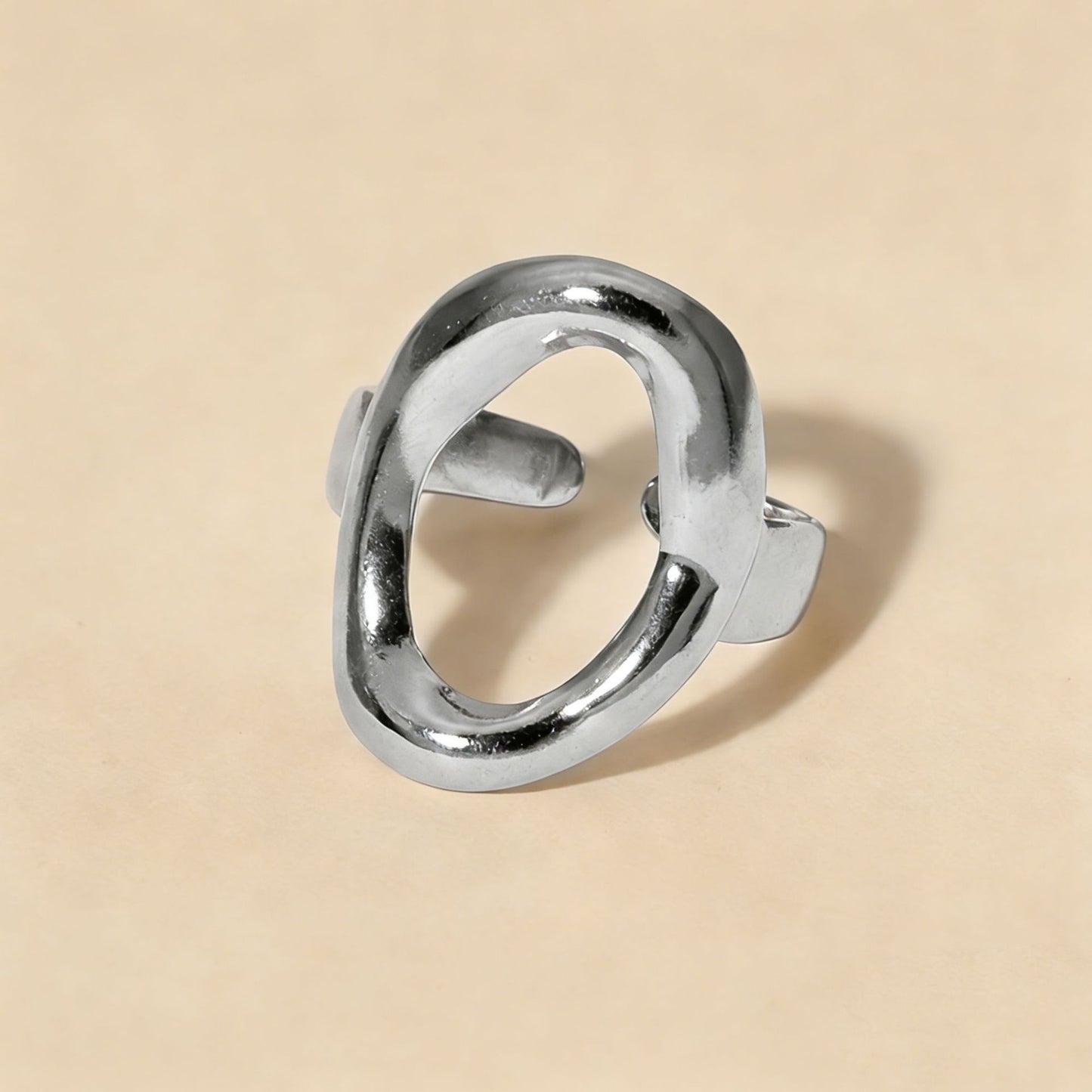 Steel Irregular Shaped Oval Niche High-grade Ring
