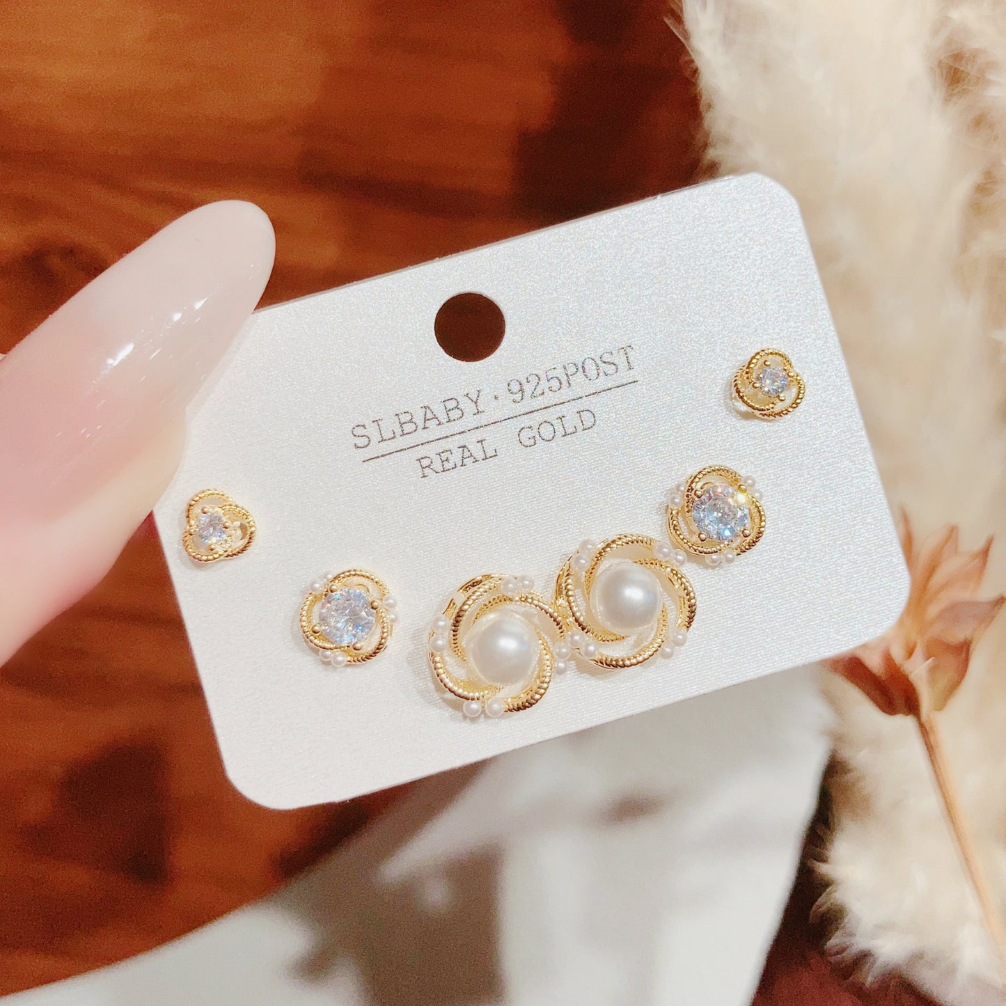 Summer Simple Style Temperament Three Pairs Of Butterfly Rings