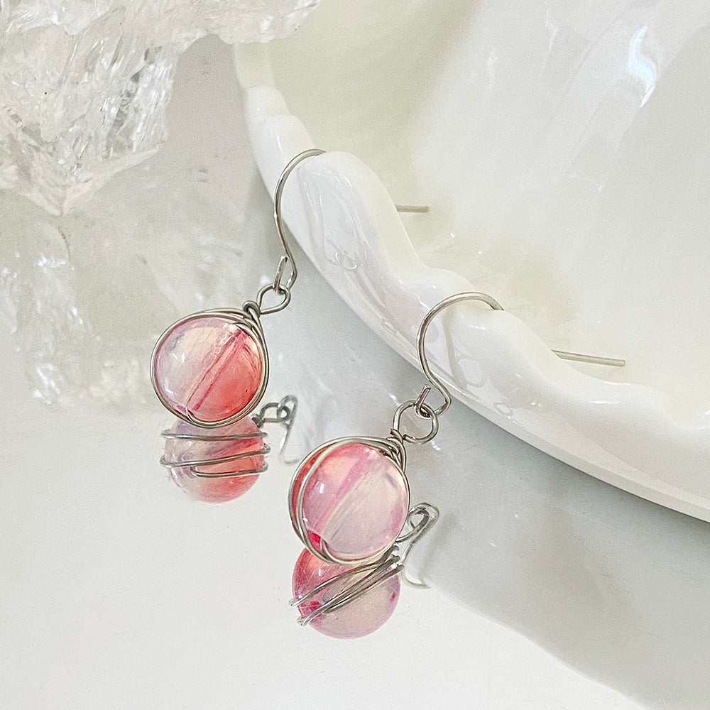 Water Drops Eardrops Trendy Niche High-grade Light Stud Earrings