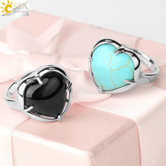 Peach Heart Unisex Adjustable Size Heart-shaped Rings