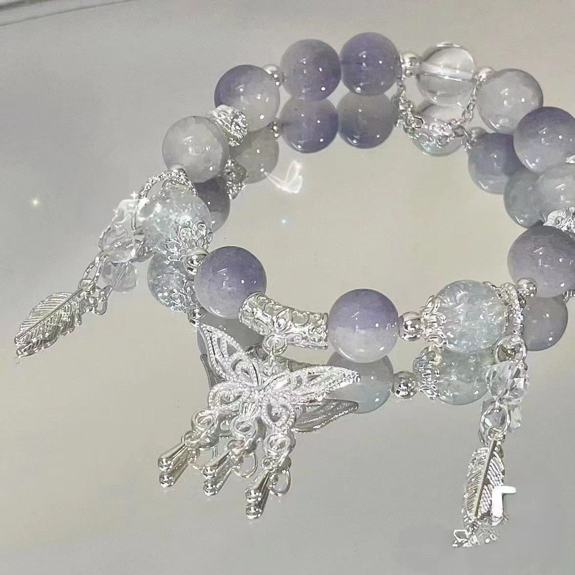 Women's Butterfly Beaded Impression Light Luxury Minority High Class Elegant Bracelets
