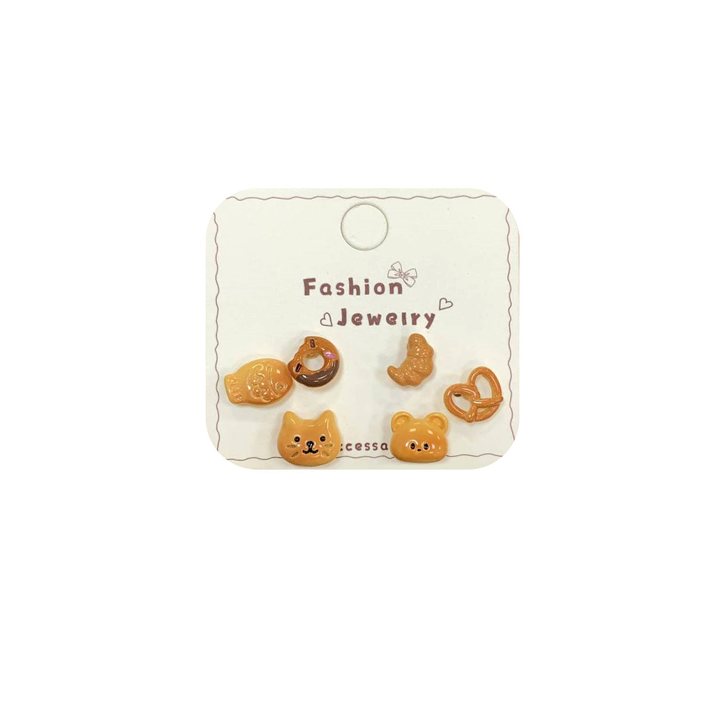Women's Bread Party Earings Sier Needle Fun Cute Exquisite Sweet High Earrings