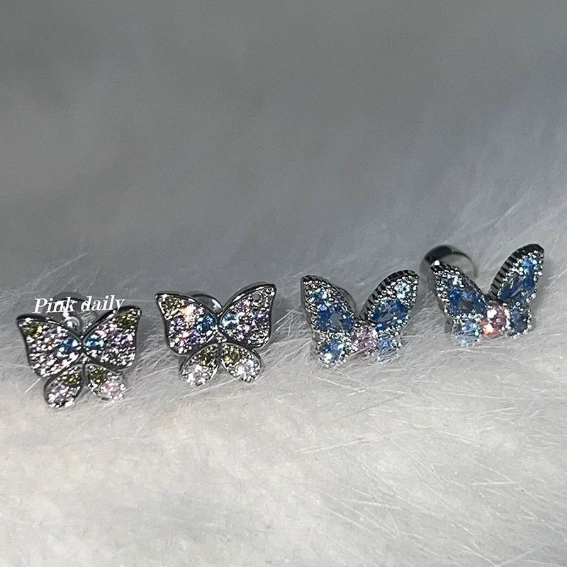 Color Small Butterfly Ear High Sense Cochlear Bone Sleeping Rings