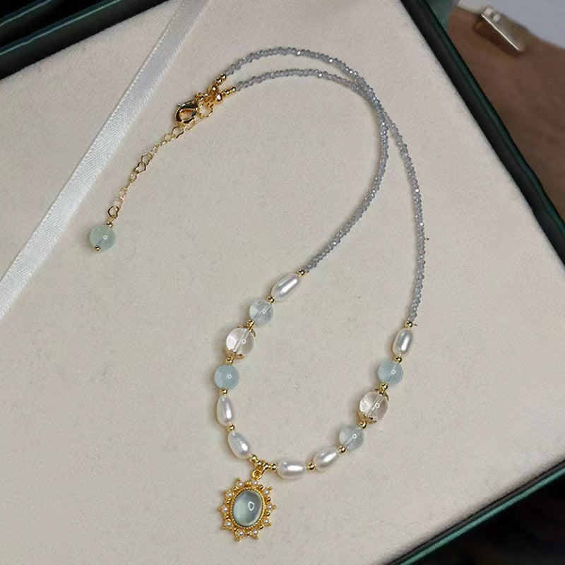 Women's Retro Pearl Affordable Luxury Fashion Temperament Wild Good-looking Clavicle Necklace