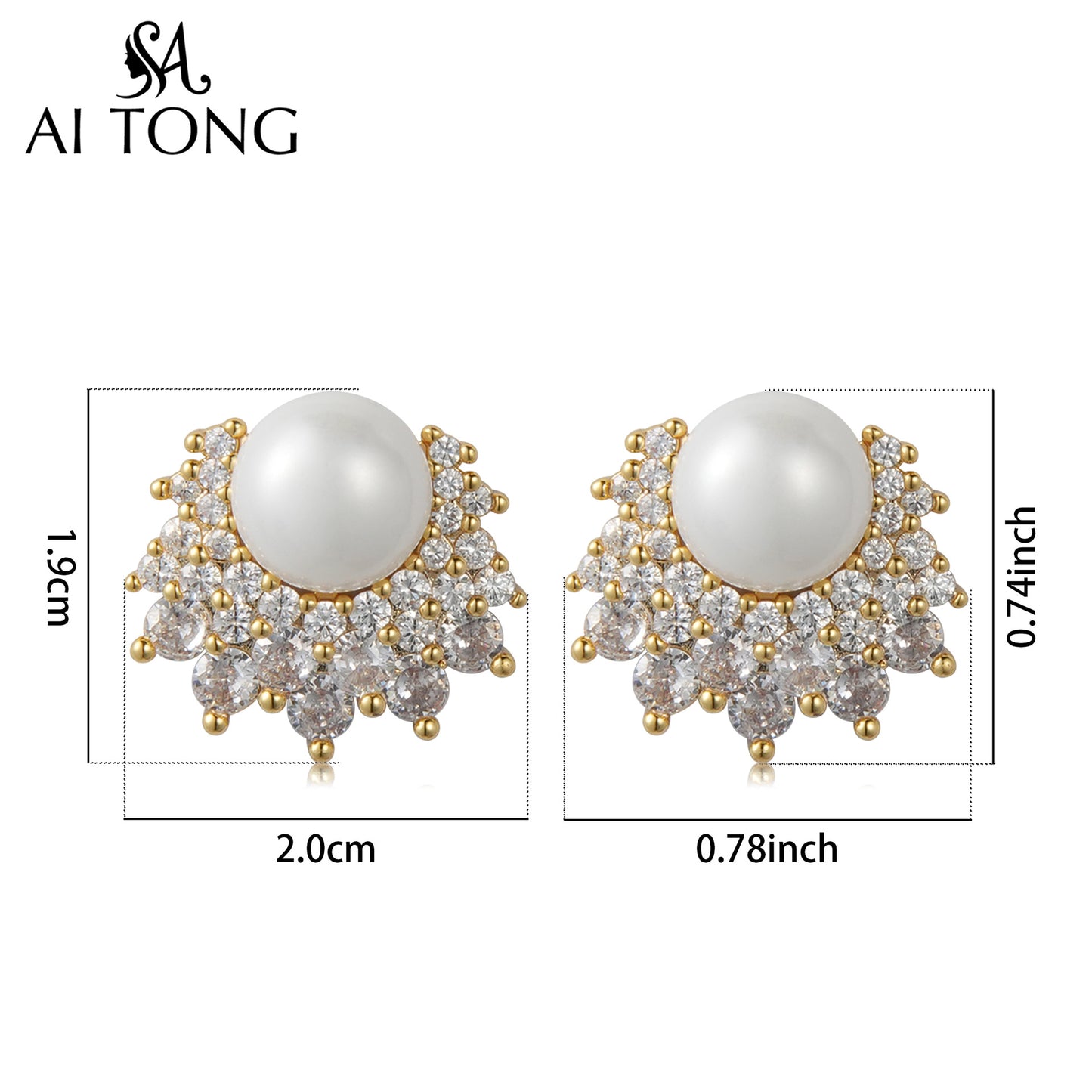 Elegant Pearl Shining Premium Delicate Gentle Temperament Earrings