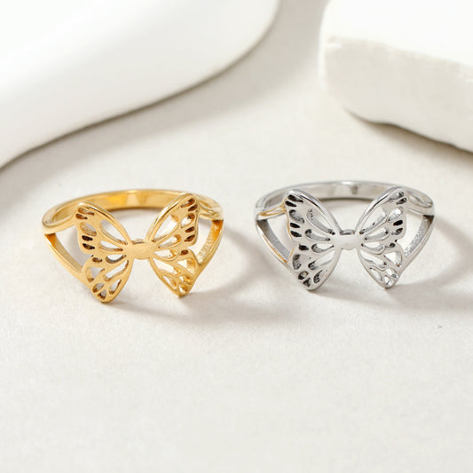 Personality Fashion Titanium Steel Cut Hollow Rings