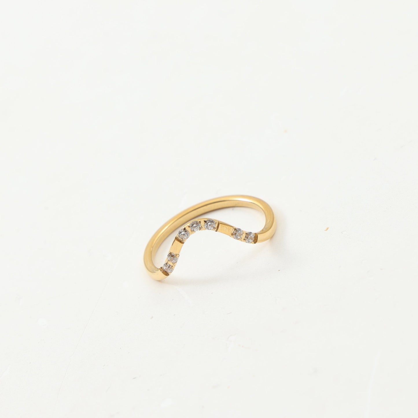Inlaid Fine Diamond Titanium Steel Gold Rings