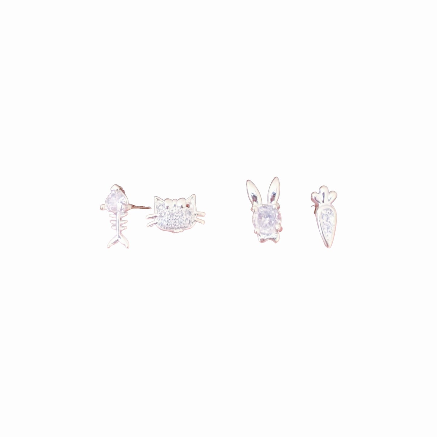 Cat Gentle Cute Ear Bone Carrot Fishbone Stud Earrings