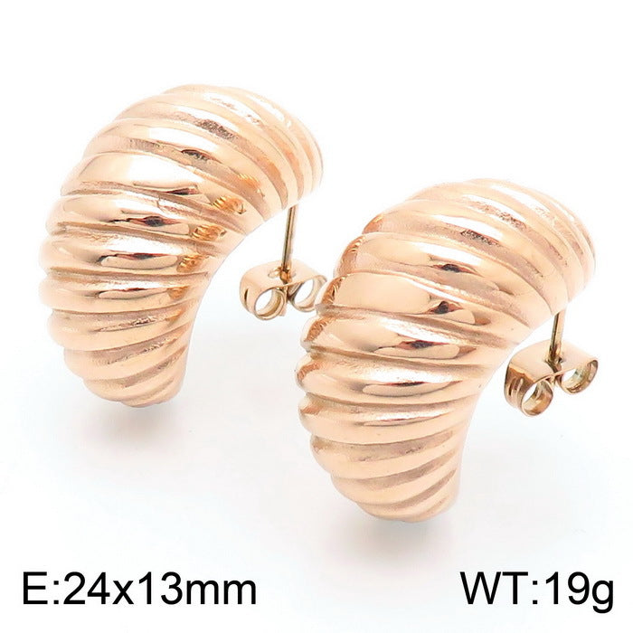 Design Chubby Water Drop Fashion Stainless Earrings